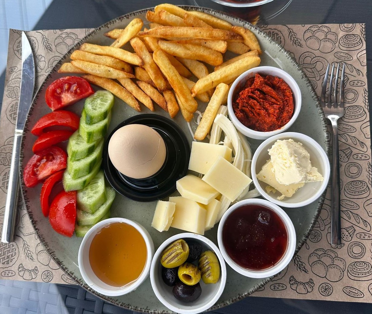 TEK KİŞİLİK KAHVALTI TABAĞI